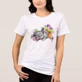 Waterverf Floral Easter Bunny Rabbit | FEESTDAGEN Tri-Blend Shirt (Voorkant)