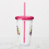 Waterverf Floral Easter Bunny Rabbit op maat Acryl Drinkbeker (Rechts)