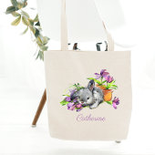 Waterverf Floral Easter Bunny Rabbit op maat Tote Bag