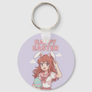 Waterverf Floral Easter Bunny Sleutelhanger