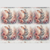 Waterverf Floral Easter Rabbit Decoupage Tissuepapier (Voorkant)