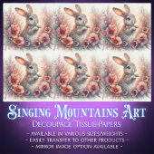 Waterverf Floral Easter Rabbit Decoupage Tissuepapier