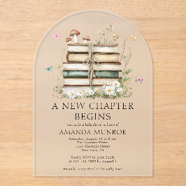 Waterverf Floral Een nieuw Chapter Baby shower Acryl Uitnodigingen