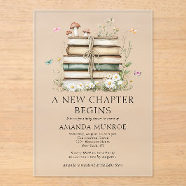 Waterverf Floral Een nieuw Chapter Baby shower Acryl Uitnodigingen