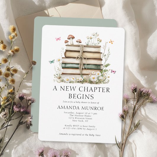 Waterverf Floral Een nieuw Chapter Baby shower Kaart