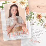 Waterverf Floral Eerste Communie Dank u kaart<br><div class="desc">Bestaat uit leuk krommend manuscript en sans serif handgeschreven typografie; allen tegen een achtergrond van wit met de floralen van de waterverf en het blad. Dit wordt ontworpen door de Uitgezochte Leveringen van de Partij,  exclusief voor Zazzle. Hier te vinden op: http://www.zazzle.com/selectpartysupplies</div>
