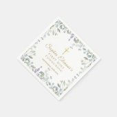 Waterverf Floral Eerste Heilige Communie Servet (Hoek)