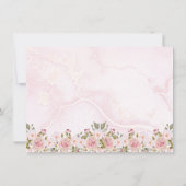 Waterverf Floral eerste mededeling Roze Rozen  Bedankkaart (Achterkant)