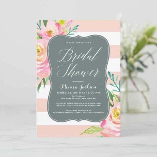 Waterverf Floral Elegance Vrijgezellenfeest Kaart (Staand voorkant)