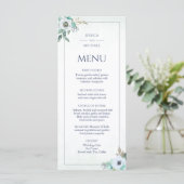 Waterverf Floral Elegant Anemone Bouquet Wedding Menu (Staand voorkant)
