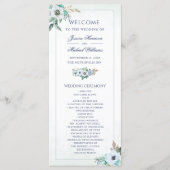 Waterverf Floral Elegant Anemone Bouquet Wedding Programmakaart (Voorkant)