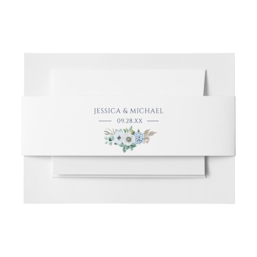 Waterverf Floral Elegant Anemone Bouquet Wedding Uitnodigingen Wikkel (Voorkant Voorbeeld)