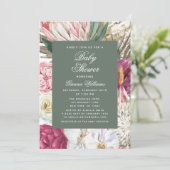 Waterverf Floral Elegant Baby shower Kaart (Staand voorkant)