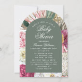 Waterverf Floral Elegant Baby shower Kaart (Voorkant)