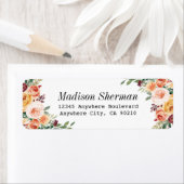 Waterverf Floral Elegant Blush Burgundy Wedding Etiket (Insitu)