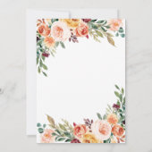 Waterverf Floral Elegant Blush Burgundy Wedding Kaart (Achterkant)