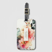 Waterverf Floral Elegant Botanical Personalized Bagagelabel (Voorkant (verticaal))