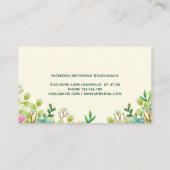 Waterverf Floral Elegant Chic Bouquet Girly Visitekaartje (Achterkant)