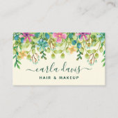 Waterverf Floral Elegant Chic Bouquet Girly Visitekaartje (Voorkant)