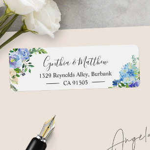 Waterverf Floral Elegant Chic Etiket