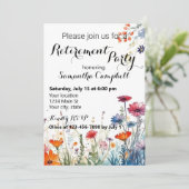 Waterverf Floral Elegant Pensioenfeest Kaart (Staand voorkant)