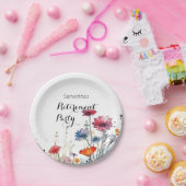 Waterverf Floral Elegant Pensioenfeest Papieren Bordje (Feest)