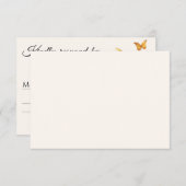 Waterverf floral elegant RSVP kaartje (Voorkant / Achterkant)