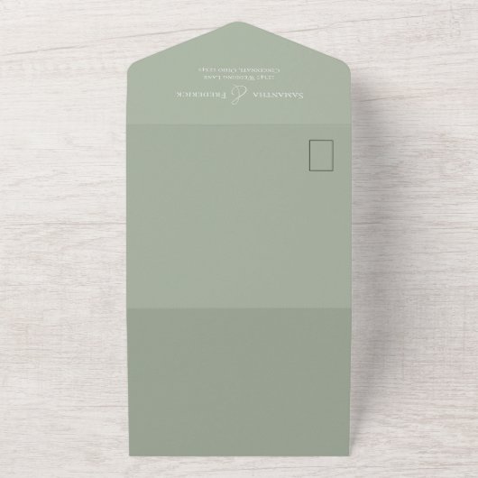 Waterverf Floral Elegant Wedding All In One Uitnodiging (Buitenkant)