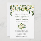 Waterverf Floral Elegant Wedding Green Kaart (Voorkant)