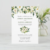 Waterverf Floral Elegant Wedding Green Kaart (Staand voorkant)