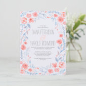 Waterverf Floral Elegant Wedding Invites Kaart (Staand voorkant)