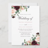 Waterverf Floral Elegant Wedding Kaart (Voorkant)