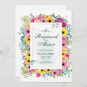 Waterverf Floral Elegant Wedding Kaart (Voorkant / Achterkant)