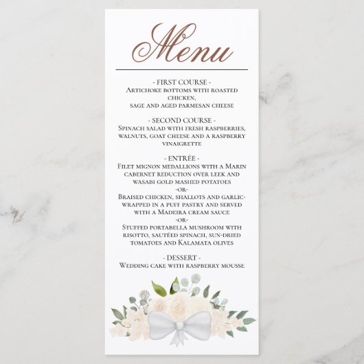 Waterverf Floral Elegant Wedding Menu (Voorkant)