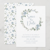 Waterverf Floral Elegant Wedding Save The Date (Voorkant / Achterkant)