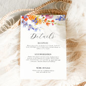 Waterverf Floral Elegant Wildflower Wedding Informatiekaartje
