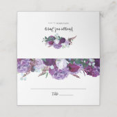 Waterverf Floral Elegante Botanische bruiloft Plaatskaartje (Buitenkant ongevouwen)