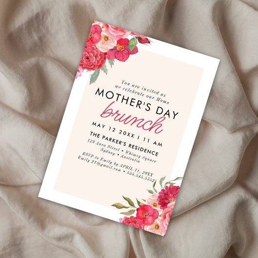 Waterverf Floral Elegante moederdag brunch Kaart