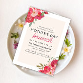 Waterverf Floral Elegante moederdag brunch Kaart