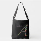 Waterverf Floral Elegante Monogram Letter A Crossbody Tas (Voorkant)
