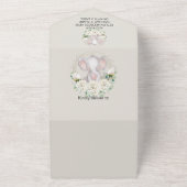 Waterverf Floral Elephant Baby shower All In One Uitnodiging (Buitenkant)