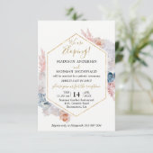 Waterverf floral Elopement Kaart (Staand voorkant)