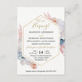Waterverf floral Elopement Kaart