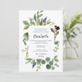 Waterverf Floral en Foliage Bat Mitzvah Kaart (Staand voorkant)