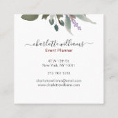 Waterverf Floral en Greenery Eucalyptus Vierkante Visitekaartje (Achterkant)