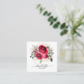 Waterverf Floral en Greenery Eucalyptus Vierkante Visitekaartje (Staand voorkant)