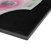 Waterverf Floral en Silver Shabbos Challah Snijplank (Hoek)