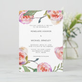 Waterverf Floral en Stippen bruiloft Kaart (Staand voorkant)