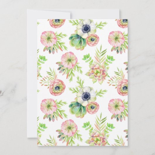 Waterverf Floral en Succulenten | Dank u wel Bedankkaart (Achterkant)