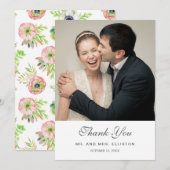 Waterverf Floral en Succulenten | Dank u wel Bedankkaart (Voorkant / Achterkant)